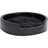 Syfax Hondenmand 79x70x19 cm pluche en kunstleer zwart