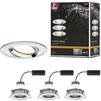 Paulmann Nova Plus Inbouwlamp voor badkamer Set van 3 stuks LED LED 20.4 W IP65 Chroom
