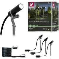 Paulmann Plug & Shine Plantini 3000K 3-delige aanvulling Plantini, dimbaar, zwart, Aluminium, Modern