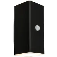 Briloner Kona - Wandlamp buiten - buitenlamp met bewegingssensor - Schemersensor - oplaadbare batterij - USB opladen - spatwater bescherming - 15,5 x 6,5 x 8,5 cm - Zwart