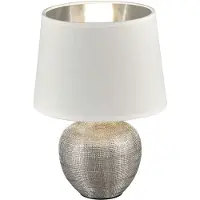 TRIO Tafellamp Luxor 26cm zilver met wit