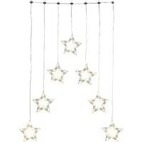 Konstsmide Lichtgordijn sterren 72 x 118 cm | Warm wit | 70 lampjes |