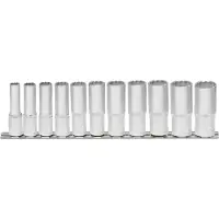 Ks Tools 911.0606, set doppen, 3/8 inch, 11 stuks, chroom-vanadiumstaal, conform DIN 3120, ISO 1174, DIN 3124, ISO 2725, 750 g