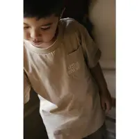 LEVV Little T-shirt met backprint zand Beige Jongens Katoen Ronde hals - maat 140