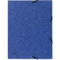Exacompta Genuine Premium Pressboard 3-klepsmap A4 Blauw Gewafeld karton 25 Stuks
