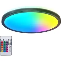 B.K. Licht LED-paneel Slim, dimbaar, zwart, Werkkamer / Kantoor, Kunststof, LED paneel