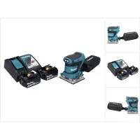 Makita DBO 482 RM accu-excentrische schuurmachine 18 V 112 x 102 mm + 2x accu 4,0 Ah + oplader