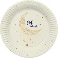 Folat - Borden (papier) - 'Eid Mubarak' - 8 stuks (23 cm)