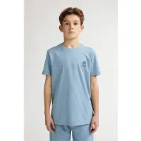 Petrol Industries T-shirt grijsblauw Jongens Katoen Ronde hals Effen - maat 128