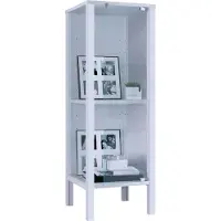 VCM Glasvitrine stehend Jensol S – Vitrinenschrank mit ESG-Sicherheitsglas, moderne Standvitrine, Glasfront & Seitenteile, platzsparende Vitrine, ca. 98 x 33 x 35 cm