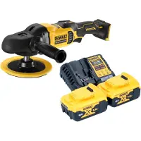 DeWalt Slijpmachine + polijstmachine, DCM 849 P2 Accu-excentrische polijstmachine 18 V 180 mm borstelloos + 2x accu 5,0 Ah + lader
