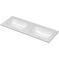 Ink Aspekt Meubelwastafel 120x45cm Keramiek - Dubbel - Zonder Kraangat - Glans Wit - 8718835145682 - Rechthoekig - Wastafels, Meubelwastafels