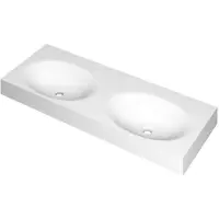 Ink Smooth Meubelwastafel 120x45cm Polystone - Dubbel - Zonder Kraangaten - Mat Wit - 8718835157845 - Rechthoekig - Wastafels, Meubelwastafels
