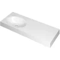 Ink Smooth Meubelwastafel 120x45cm Polystone - Links - Zonder Kraangat - Glans Wit - 8718835157524 - Rechthoekig - Wastafels, Meubelwastafels