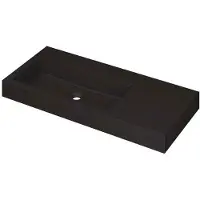 Ink Momento Meubelwastafel 100x45cm Quartz - Links - Zonder Kraangaten - Zwart - 8718835160128 - Rechthoekig - Wastafels, Meubelwastafels