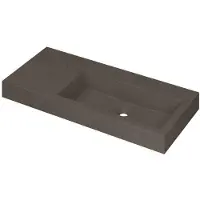 Ink Momento Meubelwastafel 100x45cm Quartz - Rechts - Zonder Kraangat - Beton - 8718835160241 - Rechthoekig - Wastafels, Meubelwastafels