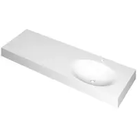 Ink Smooth Meubelwastafel 140x45cm Polystone - Rechts - 1 Kraangat - Mat Wit - 8718835157890 - Rechthoekig - Wastafels, Meubelwastafels