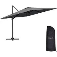 LifeGoods Parasol - 300x300 cm - Kantelbaar - 7 Standen - Waterdicht - met Hoes - Antraciet