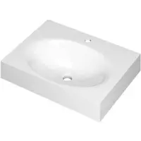 Ink Smooth Meubelwastafel 60x45cm Polystone - 1 Kraangat - Glans Wit - 8718835157418 - Rechthoekig - Wastafels, Meubelwastafels