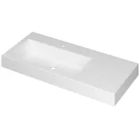Ink Momento Meubelwastafel 100x45cm Polystone - Links - 1 Kraangat - Mat Wit - 8718835160098 - Rechthoekig - Wastafels, Meubelwastafels