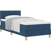 Syfax Boxspringbed met kussen met hoofdeinde Blauw 90 x 200 cm Stof