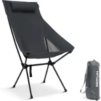 TRVLMORE Campingstoel - Opvouwbaar - 120KG Draagvermogen - Incl. Draagtas - Klapstoel - Visstoel - Kampeerstoel - Vouwstoel - Grijs