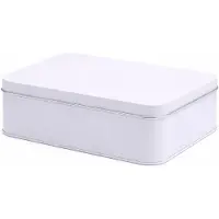 Somstyle Koekjestrommel - 22 x 16 x 6,5 CM - Koekjesdoos - Luchtdicht Koekblik - Koektrommel - Wit / Lichtpaars