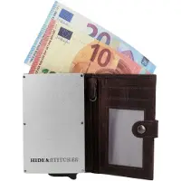 Hide & Stitches Paint Rock Safety Wallet - 100% Leer - Donkerbruin