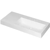 Ink Momento Meubelwastafel 100x45cm Polystone - Rechts - 1 Kraangat - Mat Wit - 8718835160197 - Rechthoekig - Wastafels, Meubelwastafels