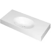 Ink Smooth Meubelwastafel 100x45cm Polystone - Midden - Zonder Kraangat - Glans Wit - 8718835157449 - Rechthoekig - Wastafels, Meubelwastafels