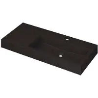 Ink Momento Meubelwastafel 100x45cm Quartz - Rechts - 1 Kraangat - Zwart - 8718835160234 - Rechthoekig - Wastafels, Meubelwastafels