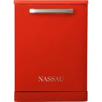 Nassau RVW6000ROO – AUTODOOR - Label D - 43DB! - RVS sproeiarm - Retro Rode Vaatwasser – Handgreep - Vrijstaand – Rood - 5 jaar garantie -