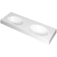 Ink Smooth Meubelwastafel 140x45cm Polystone - Dubbel - 2 Kraangaten - Glans Wit - 8718835157630 - Rechthoekig - Wastafels, Meubelwastafels