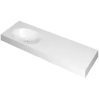 Ink Smooth Meubelwastafel 140x45cm Polystone - Links - Zonder Kraangat - Glans Wit - 8718835157586 - Rechthoekig - Wastafels, Meubelwastafels