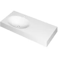 Ink Smooth Meubelwastafel 100x45cm Polystone - Links - 1 Kraangat - Mat Wit - 8718835157753 - Rechthoekig - Wastafels, Meubelwastafels