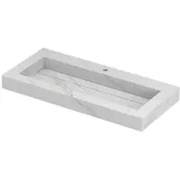 Ink Pitch Meubelwastafel 100x45cm Keramische Slab - Centraal - 1 Kraangat - Calacatta Mat - 8718835129651 - Rechthoekig - Wastafels, Meubelwastafels