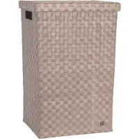 Handed By - Wasmand met deksel - Opbergmand - 81 liter - Cube XL - lichtbruin - caffé latte