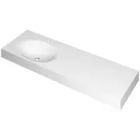 Ink Smooth Meubelwastafel 140x45cm Polystone - Links - 1 Kraangat - Mat Wit - 8718835157876 - Rechthoekig - Wastafels, Meubelwastafels