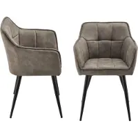 En.casa Eetkamerstoel Birmingham set van 2 fauteuils taupe en zwart []