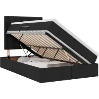 vidaXL LED opbergbed met matras Zwart 120 x 200 cm Stof