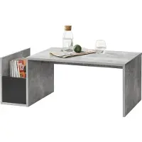 En.casa Salontafel Bollnas met opbergvak 90x45x35 betonlook zwart