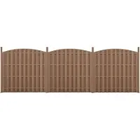 Neu.holz WPC omheining, privacy scherm, windscherm, lamellenomheining, omheining, 562x(165-185)cm, rond