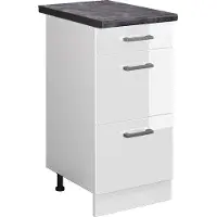 Vicco R-Line Keukenonderkast – 40 cm met laden, WB Antraciet Wit Hoogglans