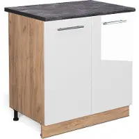 Vicco Fame-Line Keukenonderkast – 80 cm met legplank, WB Antraciet Wit Hoogglans