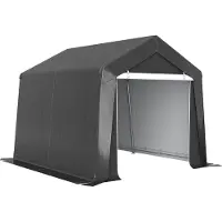 Outsunny Garden Storage Tent-Staal, PE-302L x 300B x 235H cm-Donkergrijs