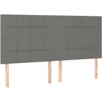 vidaXL Hoofdbord donkergrijs 200x5x118/128 cm Stof