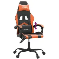 vidaXL Gamestoel kunstleer zwart en oranje