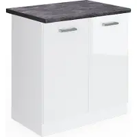 Vicco R-Line Wastafelkast – 80 cm, WB Antraciet Wit Hoogglans