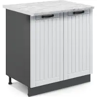 Vicco Fame-Line Wastafelkast – 80 cm met legplank, WB Marmer Wit Landhuis