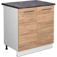 Vicco Fame-Line Wastafelkast – 80 cm met legplank, WB Antraciet Krachtige eik goud